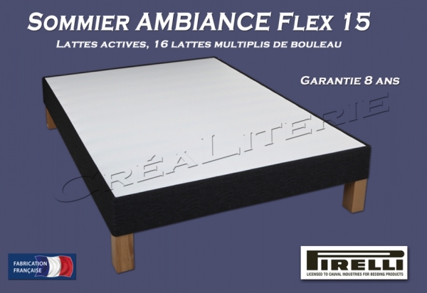 Sommier Dunlopillo Ambiance Flex 17 (lattes multiplis) Fabrication Française