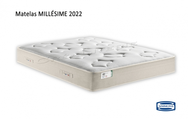 Matelas Simmons Millésime 2022 (série limitée) 781 ressorts ensachés Sensoft Évolution® Fabriqué en France