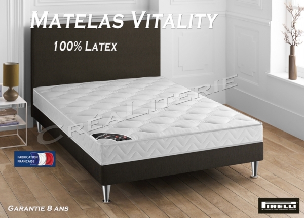 Matelas Pirelli Vitality 13 cm latex BODYZONES 180 Accueil Tonique Soutien Ferme Fabrication Française