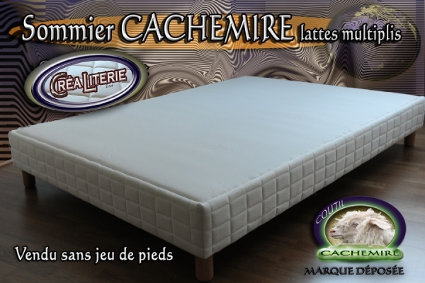 Sommier tapissier Cachemire à lattes multiplis hauteur 15 cm (coutil cachemire)