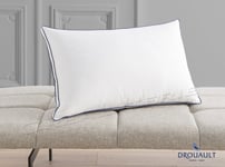 oreiller drouault hermitage plate bande naturel duvet extra gonflant de canard blanc fabriqué en france