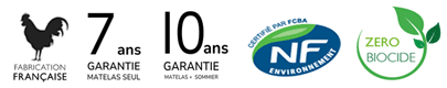 matelas Épéda zéphyr 29 cm ressorts ensachés multi air 3 zones de confort fabriqué en france