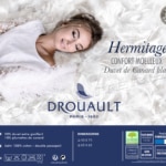 oreiller drouault hermitage plate bande naturel duvet extra gonflant de canard blanc fabriqué en france