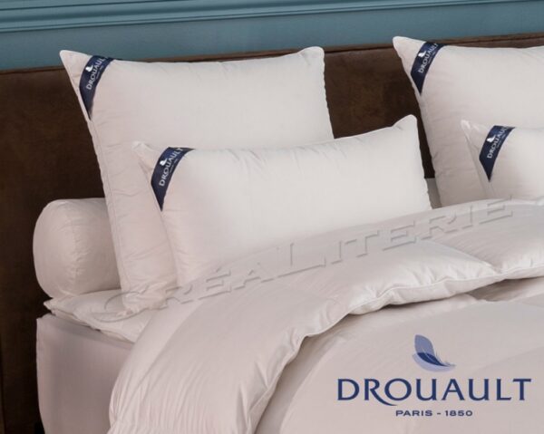 Traversin Arosa naturel Drouault, en duvet d'oie Supérieure extra gonflant anti-acariens Proneem® Fabriqué en France – Image 2