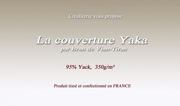 Couverture Yaka 350 g/m² de BVT en yack et cachemire Fabriquée en France