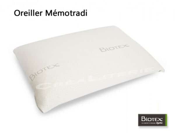Oreiller Biotex Mémotradi végétale à mémoire de forme à base d huile de Ricin housse coton Fabriqué en France – Image 2