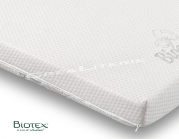 Surmatelas Biotex à mémoire de forme mousse Mémaura Fabriqué en France – Image 5