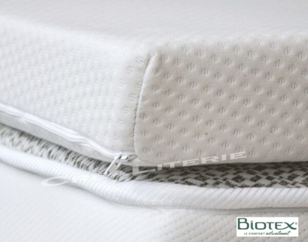 Surmatelas Biotex à mémoire de forme mousse Mémaura Fabriqué en France – Image 4