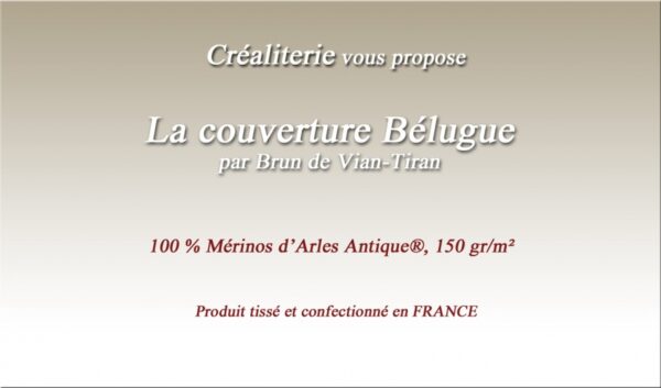 Couverture de lit Été BVT Belugue 150 g/m² Brun de Vian-Tiran mérinos d'arles antique® fabrication Française