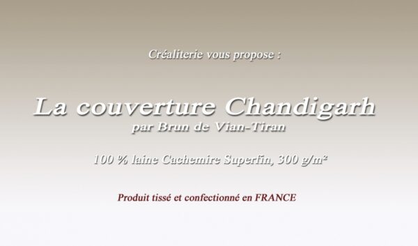 Couverture de lit Chandigarh 300 g/m² Brun de Vian-tiran en cachemire fabrication Française