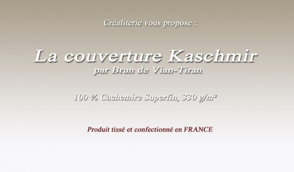 Couverture de lit Bvt Kaschmir 330 g/m² Brun de Vian-Tiran cachemire superfin fabrication Française