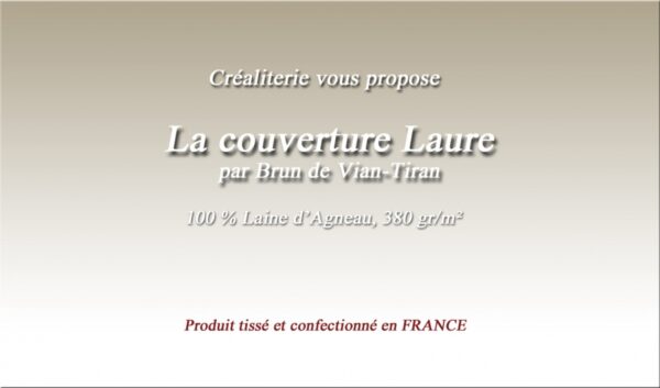 Couverture de lit Bvt Laure 380 g/m² Brun de Vian-Tiran en laine d agneau Fabrication Française