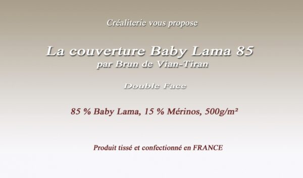 Couverture de lit Baby Lama 85 (500 g/m²) Brun de Vian-Tiran en Baby Lama et mérinos Fabrication Française