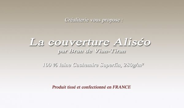 Couverture de lit Aliséo 280 g/m² Brun de Vian-tiran en cachemire fabrication Française