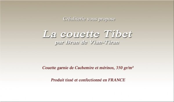 Couette Bvt Tibet 350 gr/m² Brun de Vian-Tiran en Cachemire et Mérinos Fabrication Française