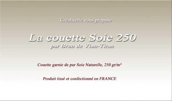 Couette Bvt Soie Naturelle 250 g/m² Brun de Vian-Tiran soie naturelle Fabrication Française