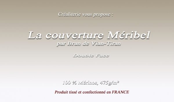 Couverture de lit Méribel 475 g/m² Brun de Vian-Tiran mérinos laine Woolmark fabrication Française
