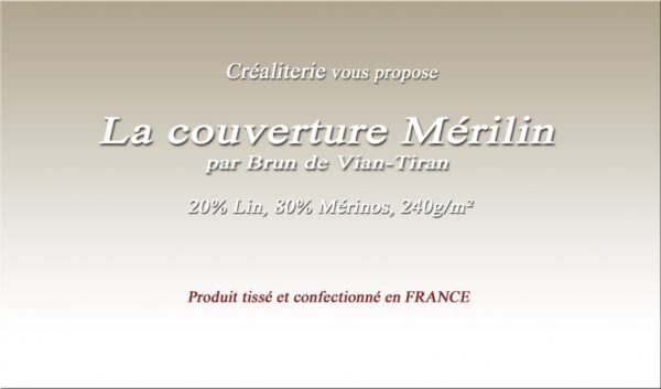 Couverture de lit Été BVT Mérilin 240 g/m² Brun de Vian-Tiran 20 % lin 80 % mérinos fabrication Française