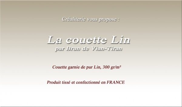 Couette Bvt Lin 300 gr/m² Brun de Vian-Tiran en Lin Fibre Naturelle Noble Fabrication Française – Image 2