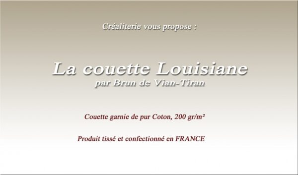 Couette Bvt Louisiane 200 gr/m² Brun de Vian-Tiran en coton couette été Fabrication Française