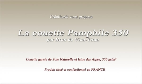 Couette Bvt Pamphile 350 g/m² Brun de Vian tiran soie et laine des Alpes Fabrication Française
