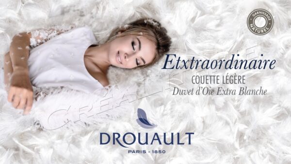 Couette Drouault Extraordinaire (ultra light 120 g/m²), en Duvet d'oie Haute Qualité housse Satin de Coton Fabriquée en France – Image 4