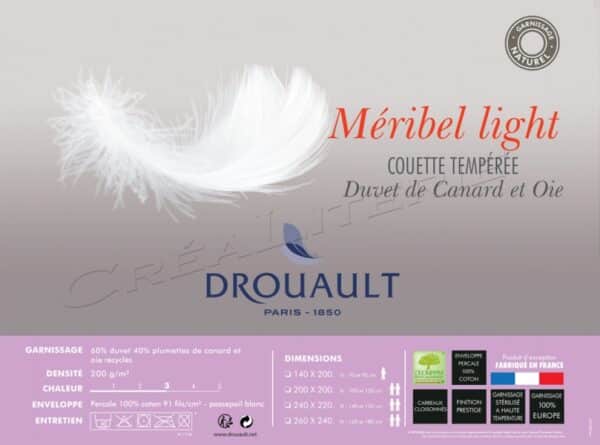 Couette  Drouault Méribel Light 200 g/m² naturel, en Duvet de canard et oie Recyclés traité anti-acariens Proneem® Fabriquée en France. – Image 5