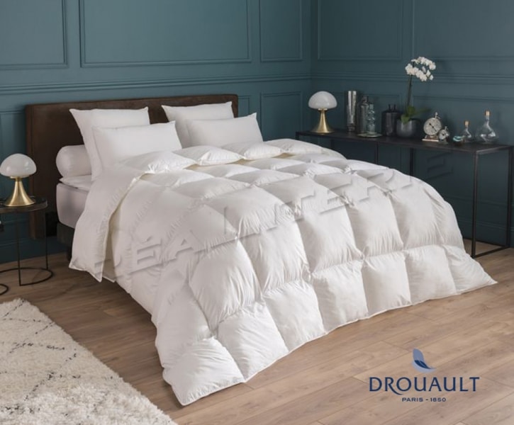 Couette Drouault Plein Ciel 400 g /m², duvet oie et canard traité  anti-acariens Proneem® Fabrication Française - Crealiterie