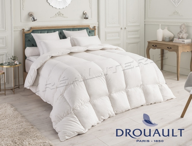 Couette Drouault Plein Ciel 400 g /m², duvet oie et canard traité  anti-acariens Proneem® Fabrication Française - Crealiterie