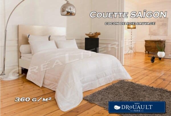 Couette Drouault Soie Saïgon 360 g/m² Soie Naturelle en Coccon de soie Sauvage – Image 3