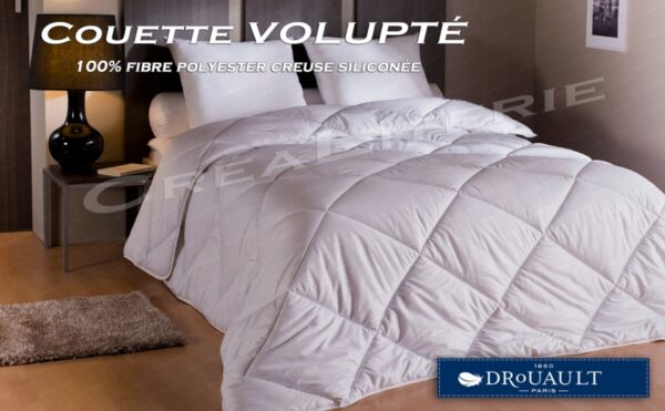 Couette Drouault Volupté 300 g/m² tempérée fibre polyester creuse siliconée Fabrication Française – Image 3