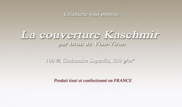 Couverture de lit Bvt Kaschmir 330 g/m² Brun de Vian-Tiran cachemire superfin fabrication Française – Image 2