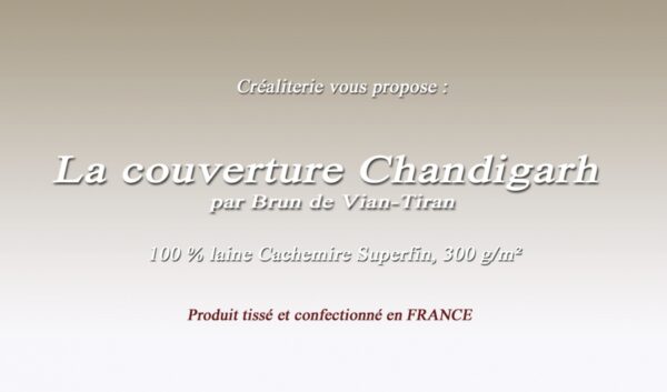 Couverture de lit Chandigarh 300 g/m² Brun de Vian-tiran en cachemire fabrication Française – Image 2