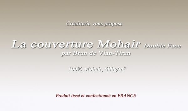 Couverture de Lit Bvt Mohair Double Face 600 gr/m² Brun de Vian Tiran en Mohair Fabrication Française