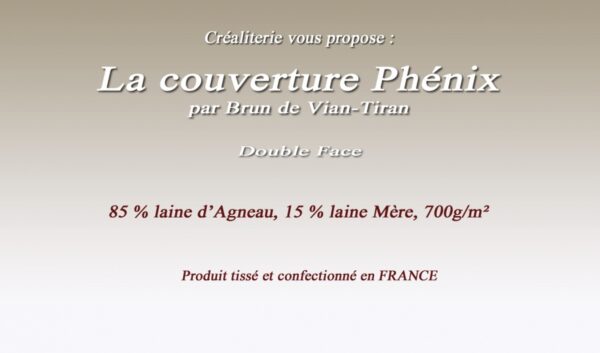 Couverture de lit Phénix 700 g/m² Brun de Vian-Tiran laine d'agneau du monde fabrication Française – Image 2