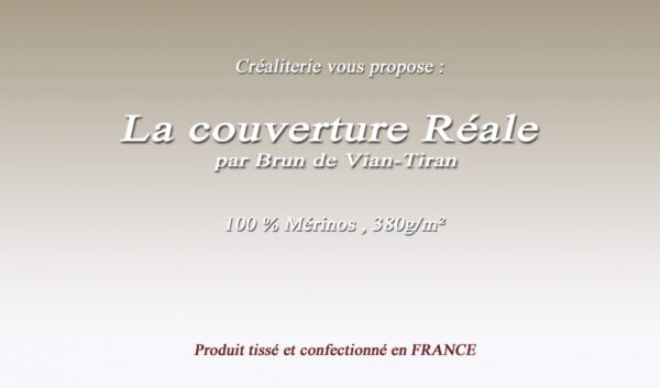 Couverture de lit Réale 380 g/m² Brun de Vian-Tiran en mérinos de France et Australie Fabrication Française