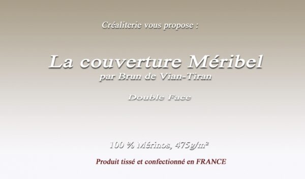 Couverture de lit Méribel 475 g/m² Brun de Vian-Tiran mérinos laine Woolmark fabrication Française – Image 2