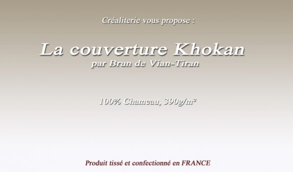 Couverture Khokan 390 g/m² en chameau Fabrication Française – Image 2