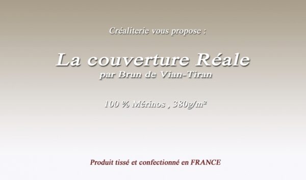 Couverture de lit Réale 380 g/m² Brun de Vian-Tiran en mérinos de France et Australie Fabrication Française – Image 2