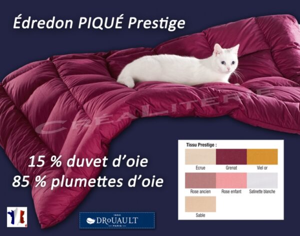 Édredon Duvet Piqué Prestige drouault 15 % duvet d'oie et 85 % plumettes d'oie Fabrication Française – Image 3