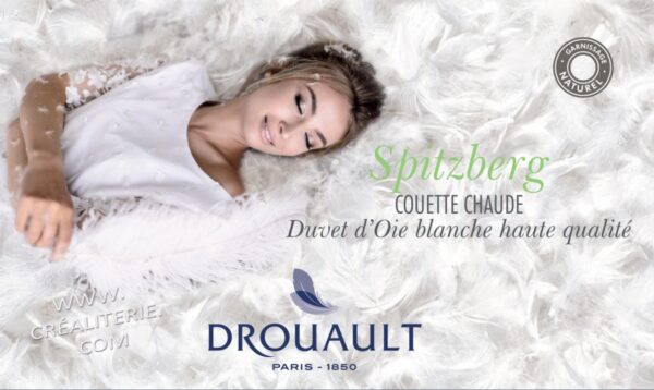 Couette  Drouault Spitzberg 300 g/m² naturel, en duvet Oie extra blanc, anti-acariens Proneem® Fabrication Française. – Image 7