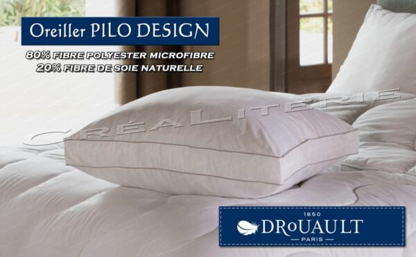 Oreiller Drouault Pilo Design fibre microfibre + fibre de soie naturelle Fabrication Française – Image 3