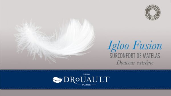 Surmatelas Drouault Igloo Fusion en duvet Canard + flocons de micro fibre traité anti-acariens Proneem® Fabrication Française – Image 2