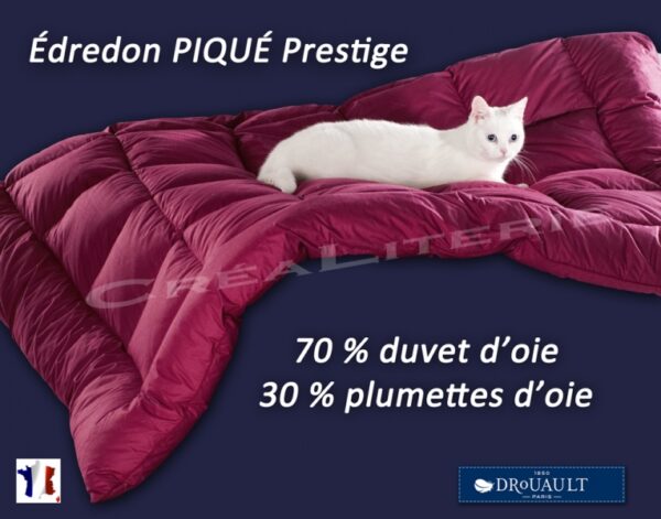 Édredon Duvet Piqué Prestige drouault 70 % duvet d'oie et 30 % plumettes d'oie Fabrication Française – Image 4