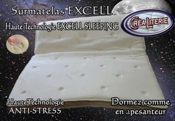 Surmatelas Excell Sleeping à Mémoire de Forme (Technologie Anti-Stress) Fabrication Française – Image 3