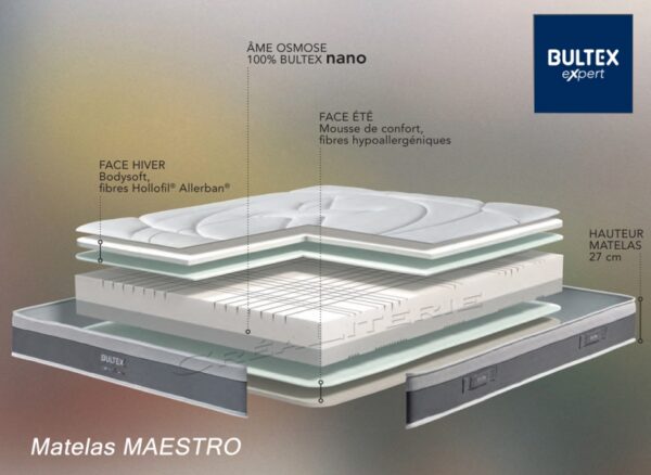Matelas Bultex Maestro 27 cm Bultex nano Accueil Moelleux fabriqué en France – Image 4