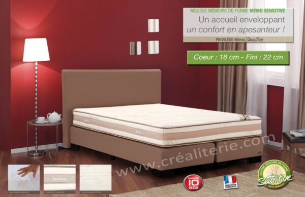 Matelas Biotex  Privilège memo sensitive visco végétale Huile de ricin à mémoire de forme (coutil Organic Coton) – Image 3