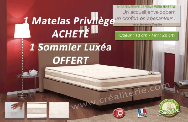 Pack ensemble Privilège de Biotex 140x190 (1 matelas Privilège acheté, 1 sommier Luxéa classic offert) jusqu'au 31/01/2017 – Image 3