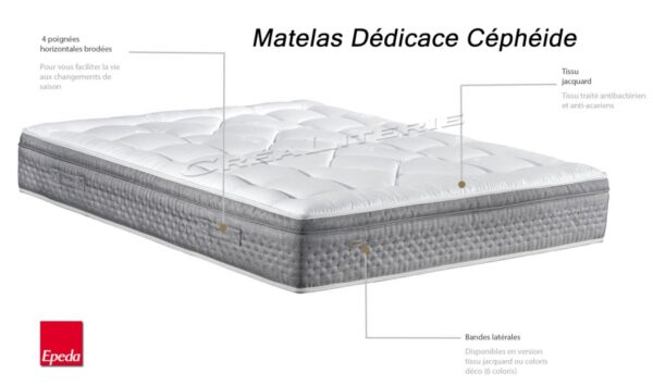 Matelas Épéda Dédicace Céphéide 33 cm technologie multi actif + latex pulse fabriqué en France – Image 4