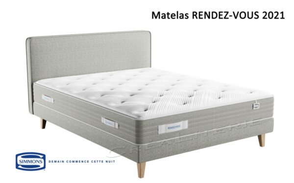 Ensemble matelas + sommier Simmons Rendez-vous 2021 (série limitée) 820 ressorts ensachés Sensoft Évolution® Fabriqué en France – Image 5